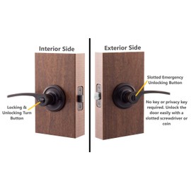 Copper Creek KL2230TB Scandinavian Privacy Kash Non-Handed Lever, Tuscan Bronze