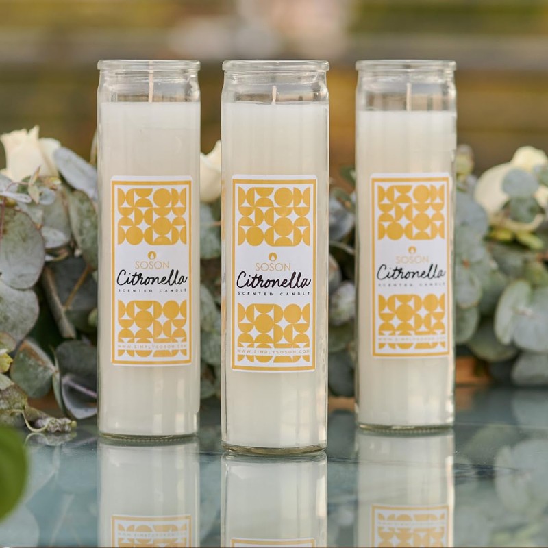 Simply Soson Citronella Candle - Citronella Scented Devotional Glass Jar