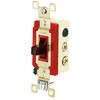 Bryant Electric 4921 Toggle Switch, Single-Pole, Double-Throw, 3-Position, 2-Circuit, Momentary Contact "Center Off", Industrial, 20 Amp, 120/277 VAC, Brown