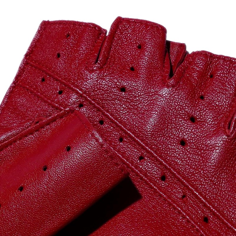 Denz SNETTERTON 5-1009 Leather Gloves, Thimble Gloves, Driving Gloves, Berry,