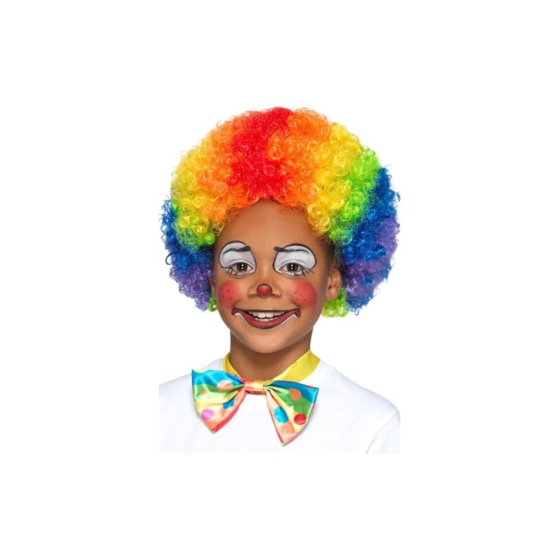 Smiffys Parrucca da pagliaccio, Multicolore, Bambini Halloween