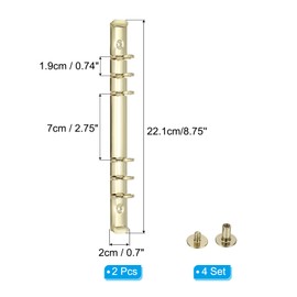 PATIKIL A5 6-Hole Ring Binder Mechanisms, 2 Set Binder Spines Replacement for Binder Planners