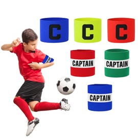 YenMzx Captains Armband, 6 Pack Kids Captain Armband Football, Velcro Adjustable Multicolour Elastic Sports Arm Bands for Multi-Sports Events, Team Identification Clubs Teams Activities