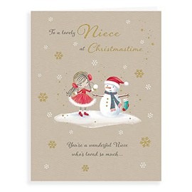 Piccadilly Greetings Character Christmas Card Niece - 8 x 6 inches