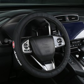 Universal Leather Steering Wheel Cover for 49ers, 14-15 Inch, Car Accessories