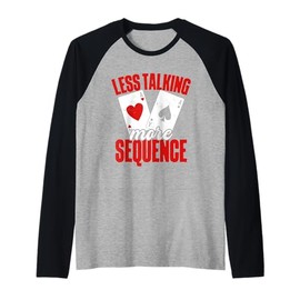 Sequence Card Game Legend Tournament More Sequence Player Raglan Baseball Tee