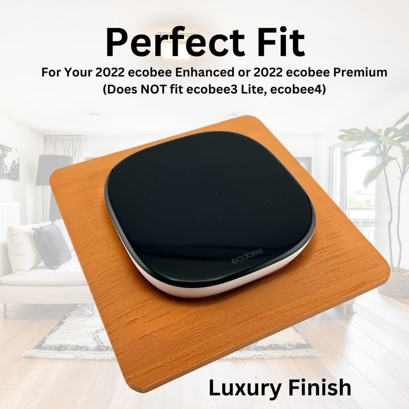 Hickory Wood Square Wall Plate for Ecobee Smart Thermostat Enhanced