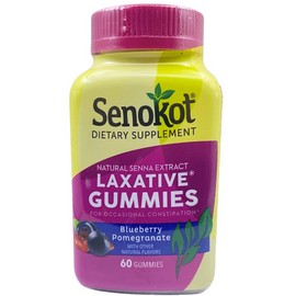 Senokot Laxative Gummies 60 Count Blueberry Pomegranate Dietary Supplement