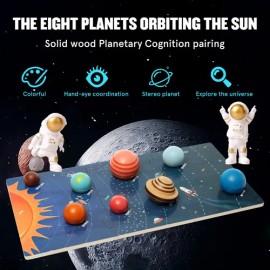 Tablero De Sistema Solar De Madera Para Niños Montessori                                                                                              