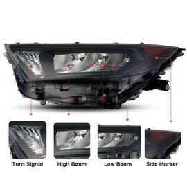 Replacement For Toyota 2019 2020 2021 RAV4 Headlight Assembly North America Built Headlamp with LED Bulb Left/Driver Side TO2502274, 81150-0R152