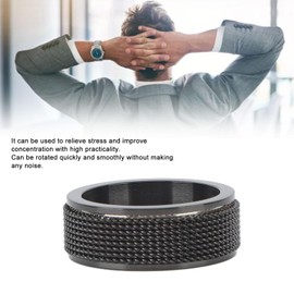 RiToEasysports Spinner Ring for Men, 8 mm, Noiseless, Cool, Fidgety, Rotating Chain Ring, Anxiety Relief, Steel, Cool Anxiety Ring for Men and Adults, Alloy Steel