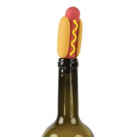 Genuine Fred WINE WIENER- Silicone Hot Dog Bottle Stopper Barware