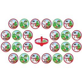 HENBRANDT 24 x Mini Christmas Spinning Tops
