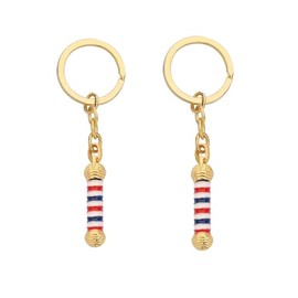 Barber Shop Pole 2 PCS Keychain, Hair Stylist Gift Hair Barber Gift