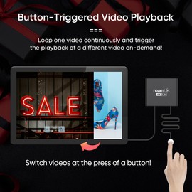 Push Button Trigger for Neumi Atom 4K Lite Digital Media Players, 9/16-Inch (14.5mm) Diameter, 5ft (1.5m) Cable Length