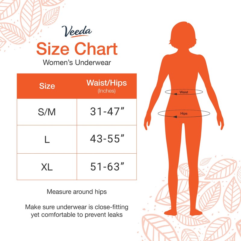 Veeda Natural Adult Incontinence Underwear for Women - Postpartum Underwear