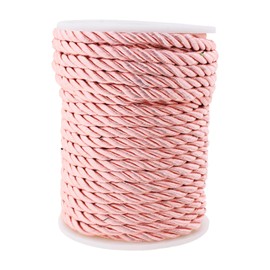 Mandala Crafts Coral Twisted Cord Trim Decorative Rope for Crafts - Braided Coral Rope Trim for Upholstery Cording Handfasting Graduation Cord