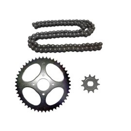Chain Set 415 Suitable for Hercules Sachs Prima 2 3 4 5 S M4 M5 - Sprocket 47 Teeth, Sprocket 12 Teeth - Includes Chain & Chain Lock - Moped Mokick - Can be Shortened