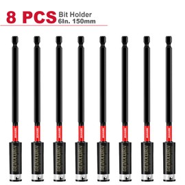 Geinxurn 6Inches Impact Magnetic Screwdriver Bit Holders, 8PACK Extension Socket Drill Bit Holder S2 Alloy Steel Hex Shank Quick-Change Drill Bit Guide