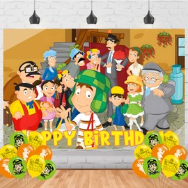 El Chavo Del Ocho Birthday Party Supplies Backdrop 5x3 Cartoon Game Happy Birthday Background Photography El Chavo Del Ocho Party Decorations Banner Photo Booth Props