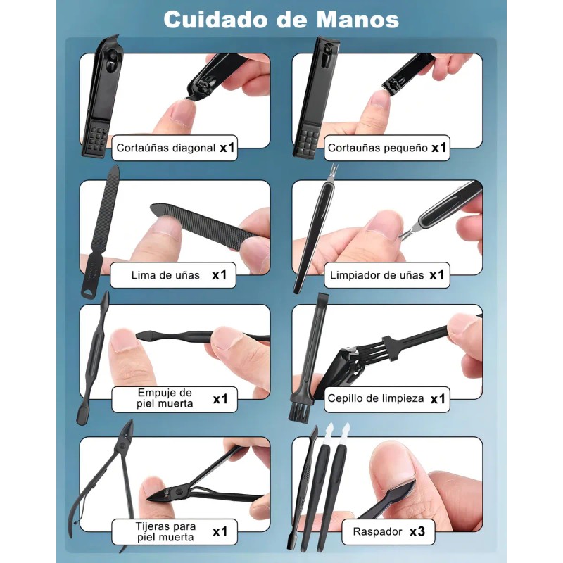 Manicura Y Pedicura Set Manicura Multifuncional Lonk 28 Pcs ZJQD-28