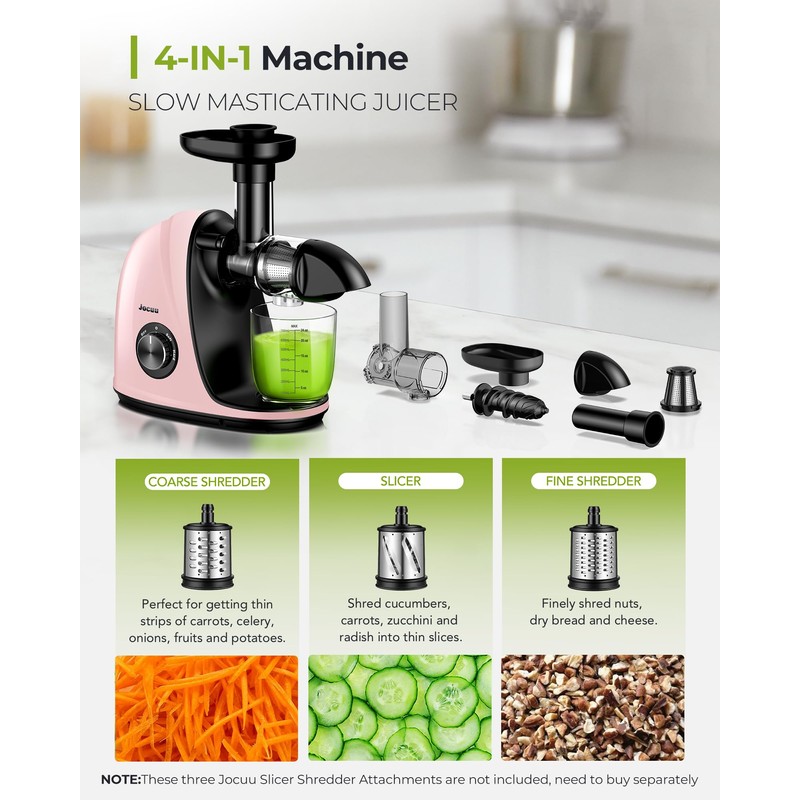 Jocuu Slow Masticating Juicer with 2-Speed Modes - Cold Press