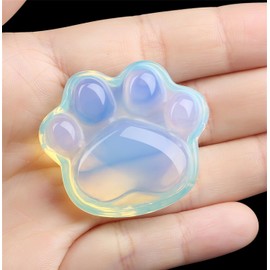 YATOJUZI YATOJUZI Opal Crystals and Healing Stones 1.5" Cat Paw Worry Stones for Anxiety Gemstones Worry Stone Anxiety Relief Items Meditation Accessories Stress Relief Cat Gifts for Women Cat Lovers