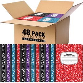 Fulmoon 48 Pcs Composition Notebook College Ruled Hard Cover Notebook 30 Sheets/60 Pages for School College Journal Writing Programs Art Recipes 10.12 x 7.2 Inch, Colorful