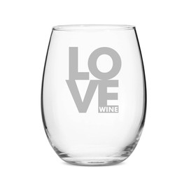 Love Wine Stemless 21 oz Wine Glass - Set of 4