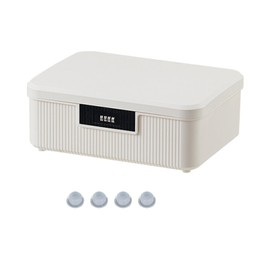 MXCELL Lockable Storage Box – 4.5 Gallon Waterproof Plastic Organizer w/Adjustable Lock for Home/Office/Outdoor Travel (White)