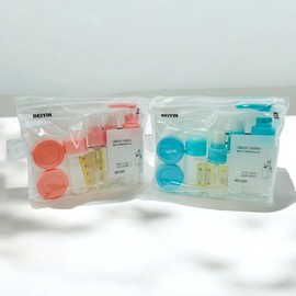 Travel Cosmetic Empty Bottle Set 9-piece Blue 3ea