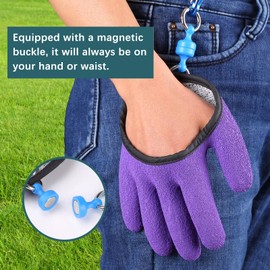 TOPIND Fishing Gloves Hunting Glove Waterproof Anti-Cut Glove PE Wire Woven Latex Fish Catching Gloves with Magnet Release Fishing Wear