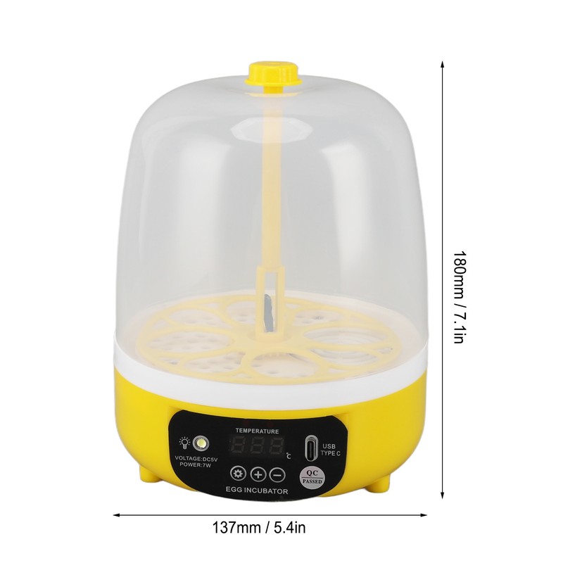 4 Eggs Incubator Temperature Humidity Control Visual Low Noise Energy