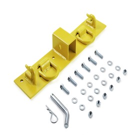 ONECHOI Tractor Bucket Hooks Bolt on Hooks 2” Receiver, G70 Grade Grab Hooks, Forged D Rings, Tow Hook Bolts for Universal Tractor Buckets (Yellow 1.5“ Bolt)