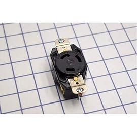Bryant Electric Industrial Grade Locking Receptacle, 2-Pole, 3-Wire, Nema L6-30R, 30 Amp, 250V, Black