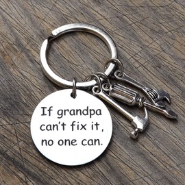 XGAKWD Father's Day Keychain for Grandpa, If Grandpa Can't Fix It No One Can, Christmas Birthday Key Chain Gifts for Grandfather