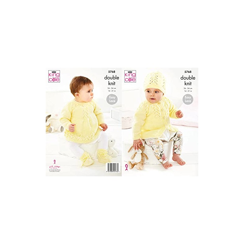 King Cole Baby DK Double Knit Knitting Pattern Cardigan Angel