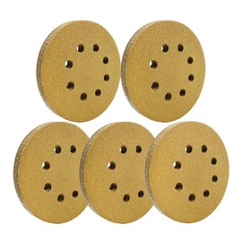 Pack of 50 125 mm Velcro Sandpaper, 80 Grit 5 Inch 8-Hole Round Velcro Sandpaper 8 Hole Sandpaper Abrasive for Random Orbital Sanders