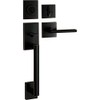 Berlin Modisch HandleSet Front Door Entry Handle and Deadbolt Lock Set Slim Square Single Cylinder Deadbolt and Lever Reversible for Right & Left Sided Doors Heavy Duty â Satin Nickel Finish