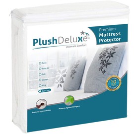 PlushDeluxe Mattress Protector, Waterproof Mattress Cover, Breathable & Soft Cotton Terry Surface, (California King)