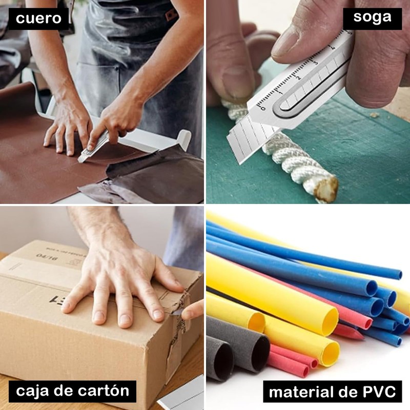 Cortador de Cajas Retráctil de Acero Inoxidable, Cuchillo Multiusos, Cuchillo