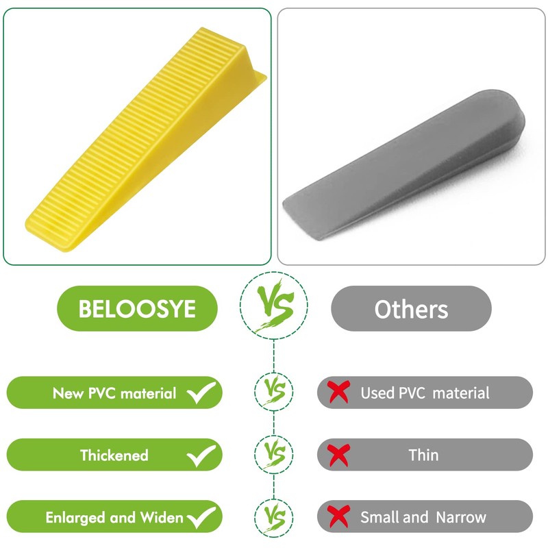 Tile Leveling System Wedges, 300pcs Reusable Tile Leveler Wedges for