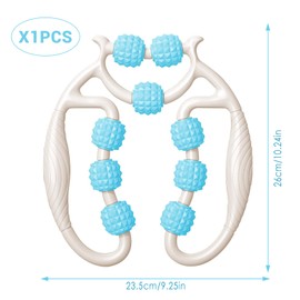 HYran Massageroller, Massageroller Beine, Massagerolle mit Griff Bein, Massagerolle (Weiß+Blau+A)