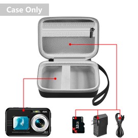 Leayjeen - Funda impermeable para cámara digital compatible con cámaras YISENCE/HICSHON/Trsunow/EUXOR/Yiffecal/ZNIARAKL10FT 30MP FHD 1080P impermeable, luz de relleno para esnórquel, color negro