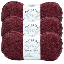 Lion Brand (3 Pack) Lion Brand Yarn 151-148D Feels Like Alpaca Yarn, Burgundy