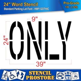 Pavement Marking Stencils - 24 inch ONLY Stencil - 24" x 39" x 1/8'' (128 mil) - Pro-Grade