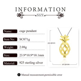 LGSY Pineapple Cage Pendants for Pearl Jewelry Making Gold Plated, Design Pearl Cage Pendants for Women