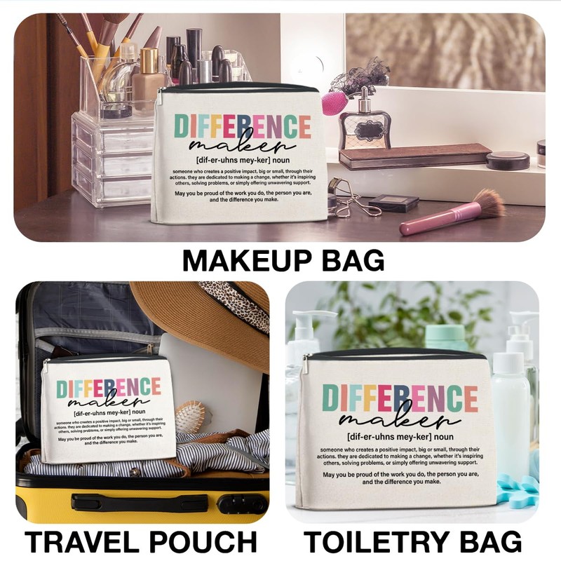 LGLZSHP Difference Maker Makeup Bag Thank You Gifts Retirement Leaving