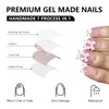 24pcs Short Square False Acrylic Press On Nails Reusable 3D