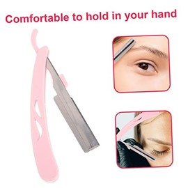 MERRYHAPY Facial Hair Remover Eyebrow Razor Trimmer Portable with Eyebrow Holder and Blades for Travel Safe for Beginners Precision Trimming for Face and Neck